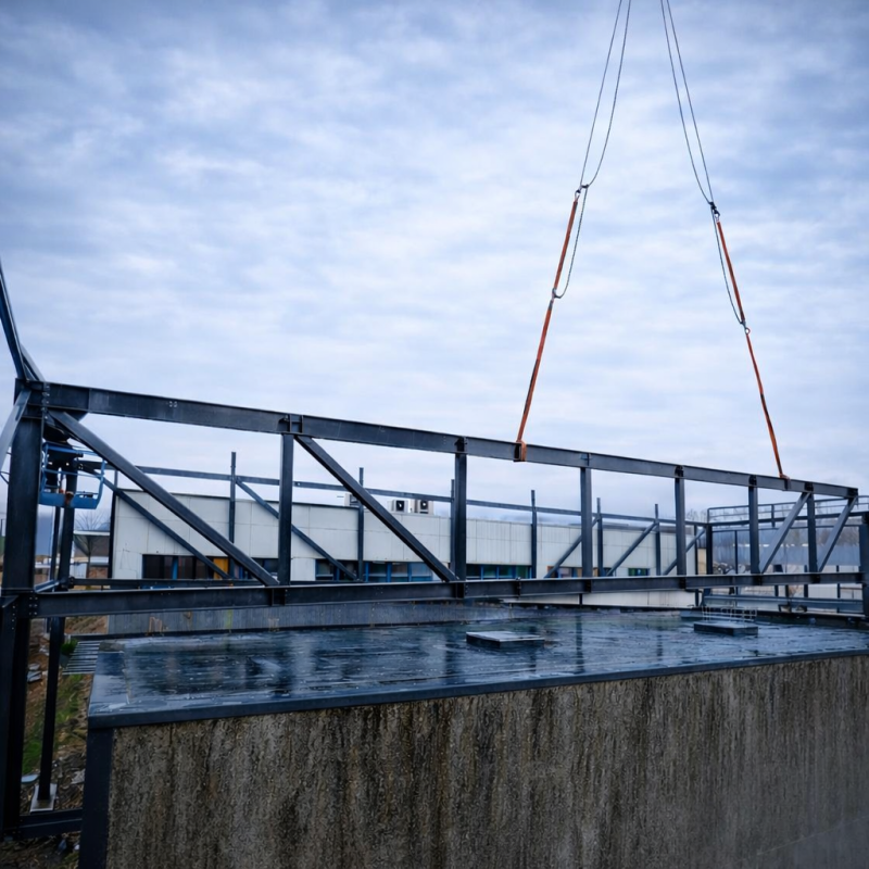 Bonhomme Bâtiment est intervenu pour l'extension de bureaux hors d'eau / hors d'air d'une surface de 400 m² à Saint-Péray (07), pour le compte de Belledone Invest.